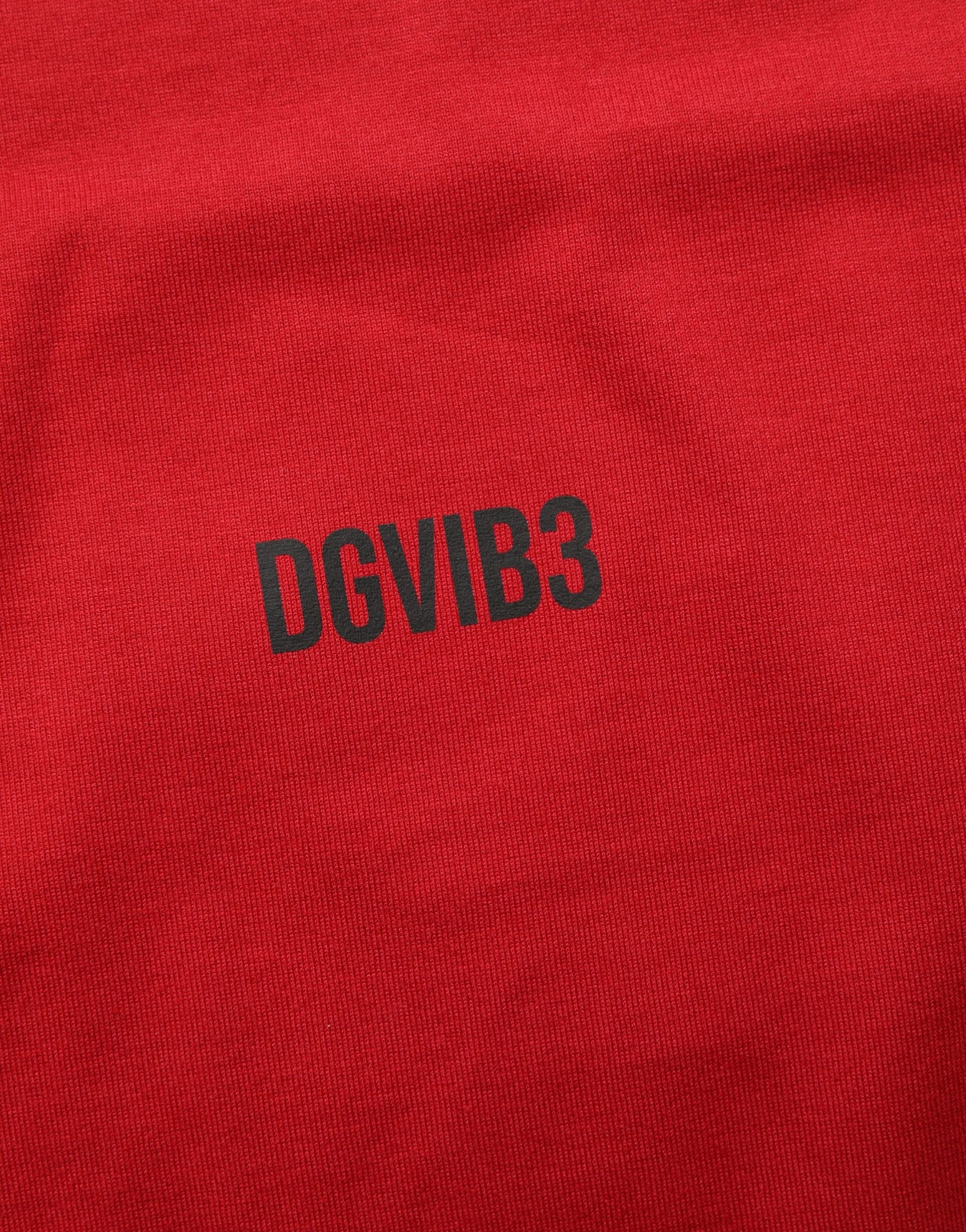 Red Cotton Graphic Print Crew Neck T-shirt