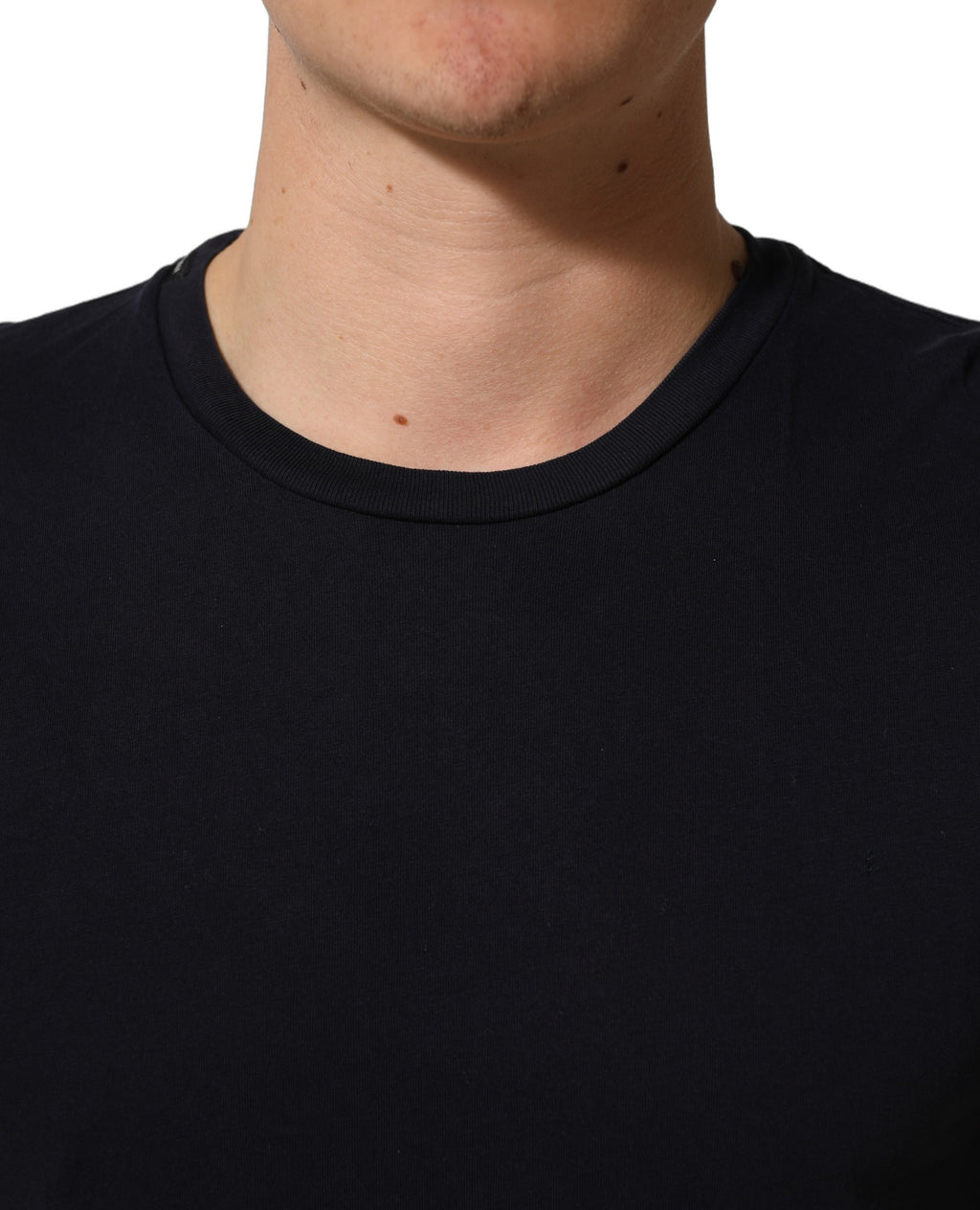 Black Cotton Short Sleeves Crew Neck T-shirt