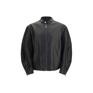 Black Calf Leather Bos Taurus Biker Jacket