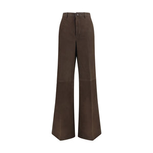 Brown Calf Leather Bos Taurus Casual Pants