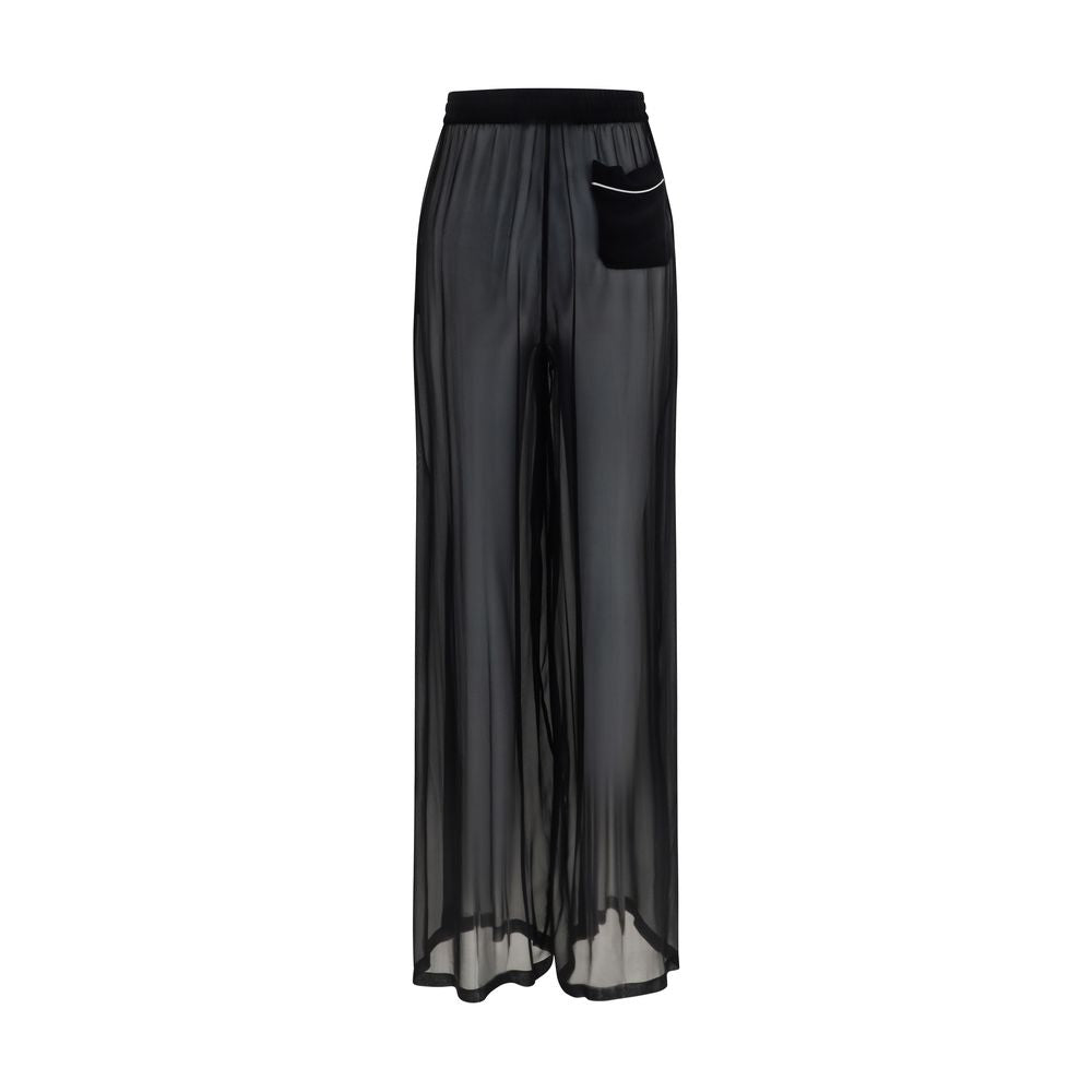 Black Silk Casual Pants