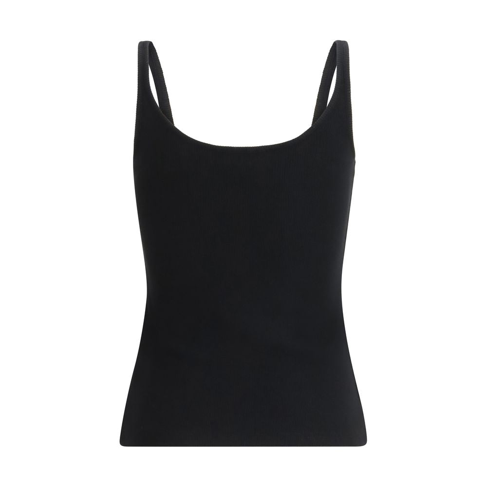 Black Cotton Sleeveles T-Shirt