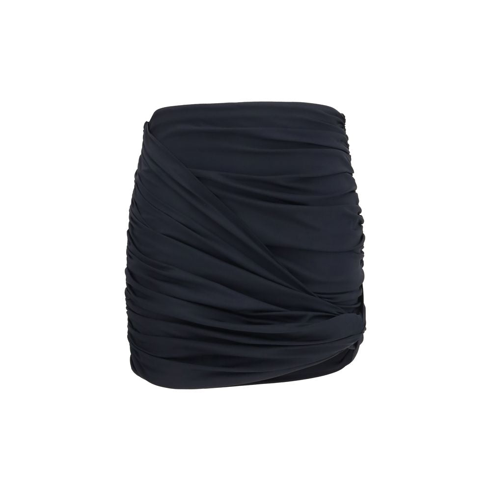 Black Polyamide Mini Skirt