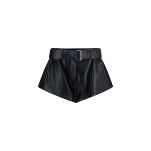 Black Lambskin Bermuda Shorts
