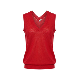 Red Linen Women Tank