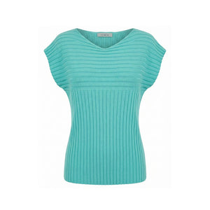 Light Blue Cotton Women Sweater