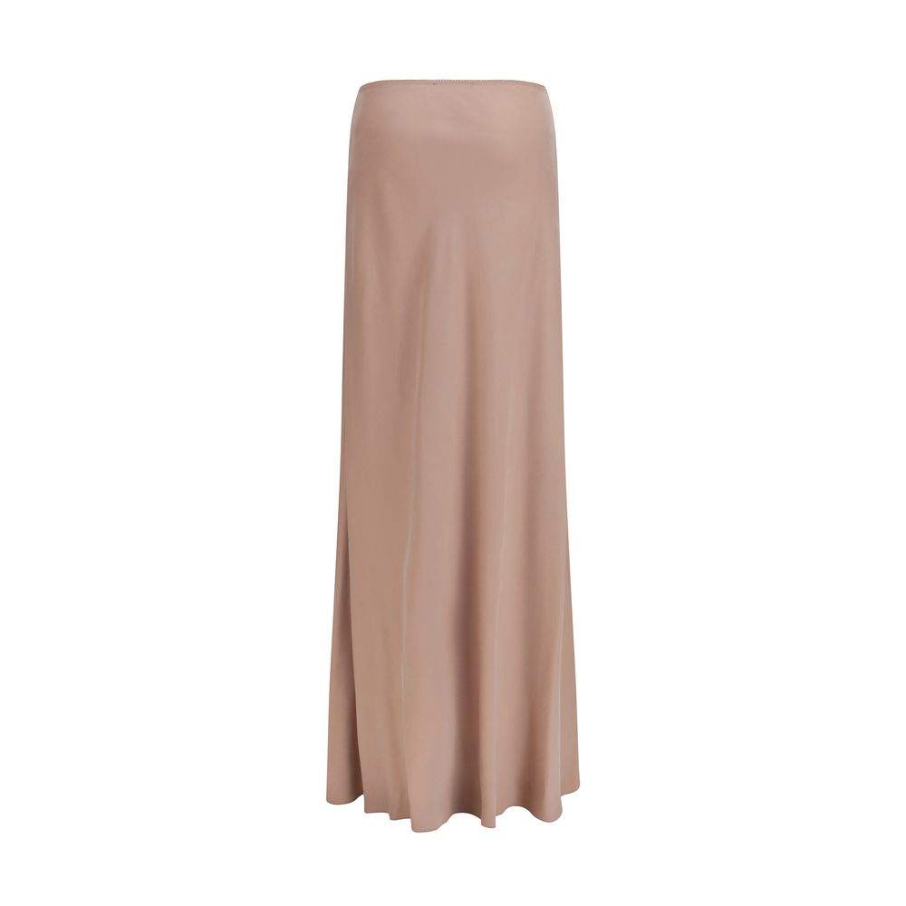 Beige Lyocell Long Skirt