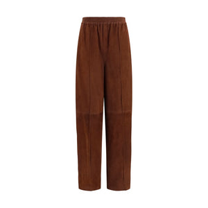 Brown Leather Casual Pants