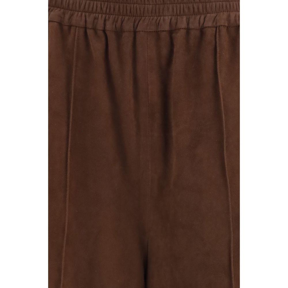 Brown Leather Casual Pants