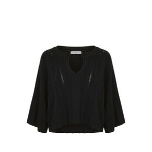 Black Cotton Women Sweater