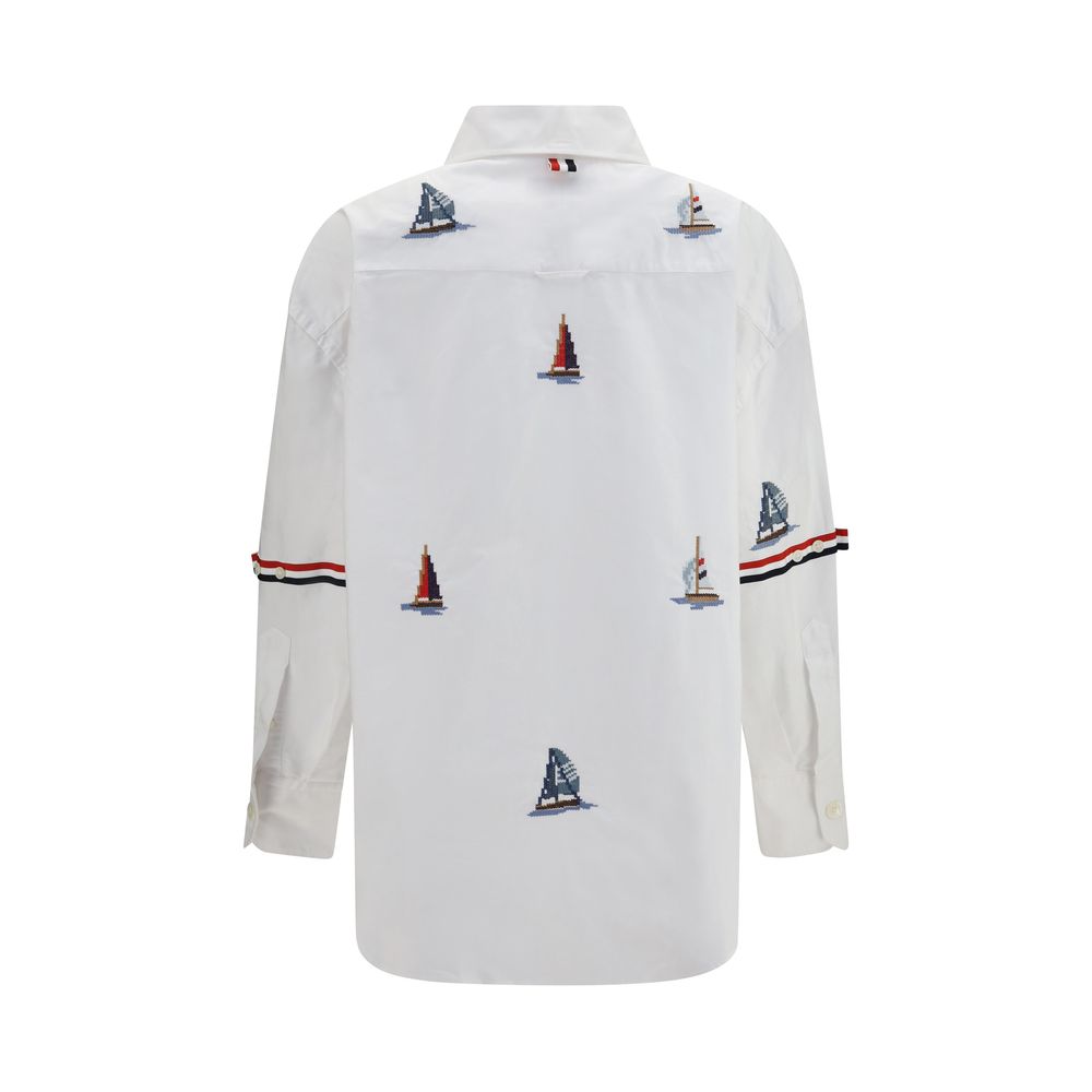 White Cotton Pattern Shirt
