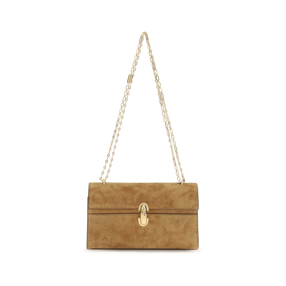 Beige Calf Leather Bos Taurus Shoulder Bag