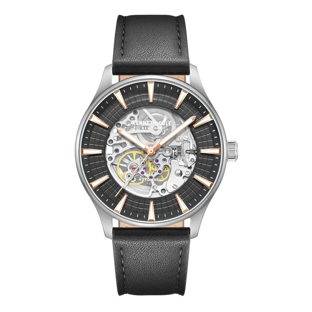 Black Leather Dress Watch