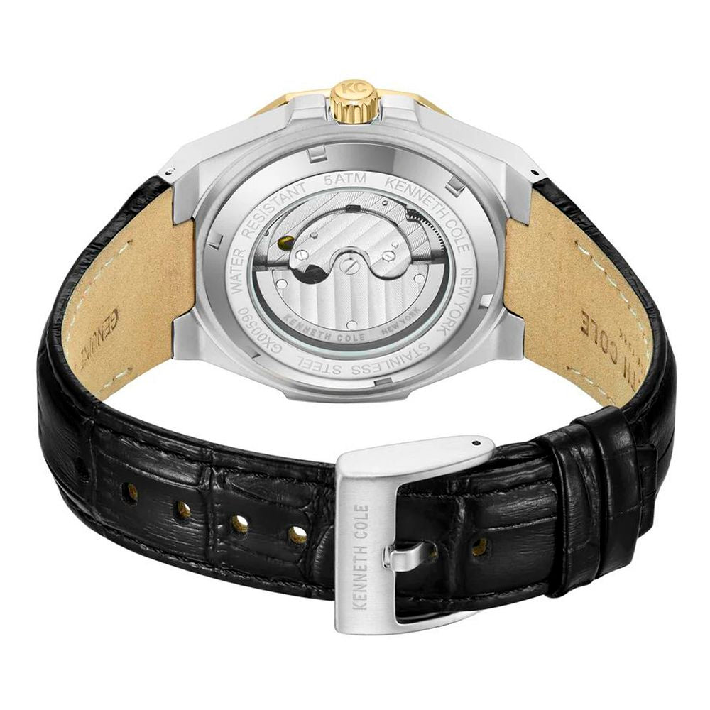 Black Leather Dress Watch