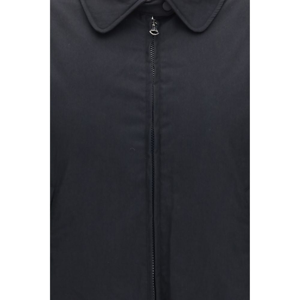 Black Cotton Full-Length Jacket