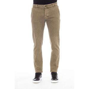 Green Cotton Men Pant
