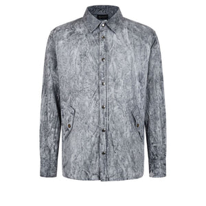 Grey Viscose Men Shirt