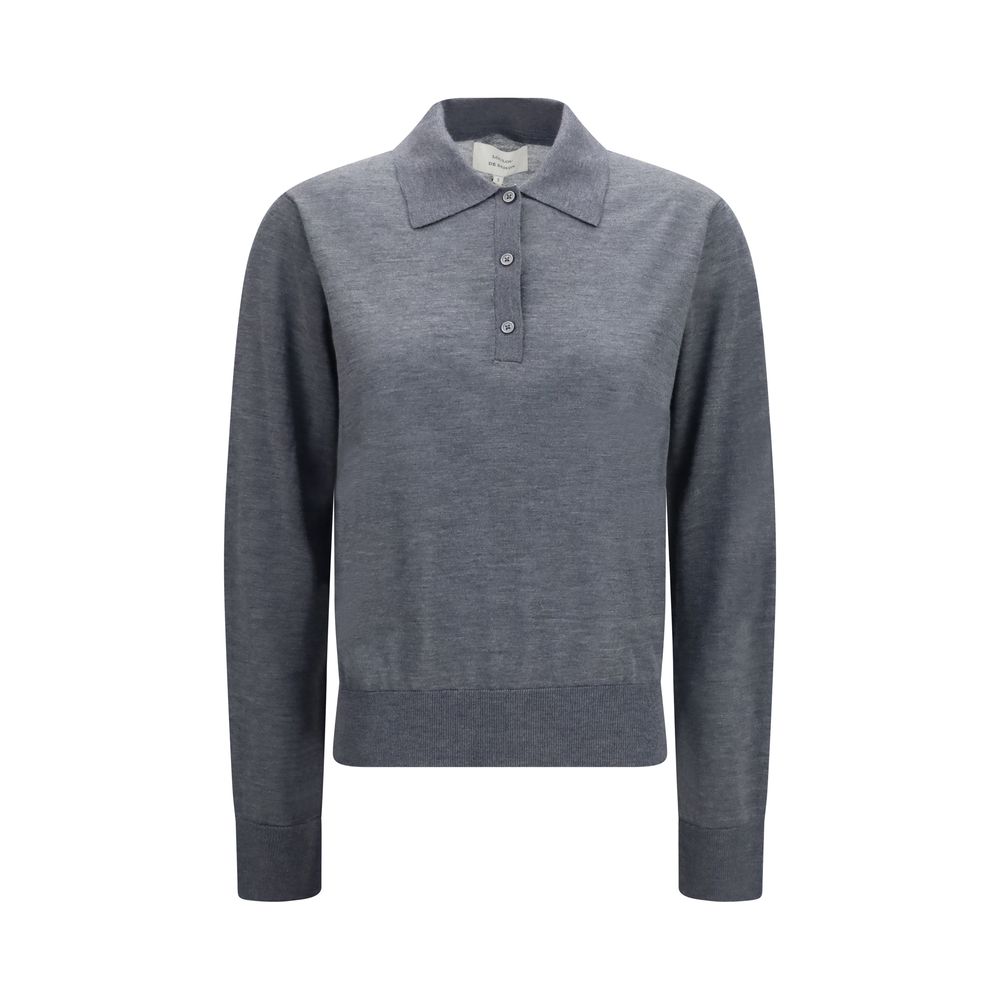Gray Cashmere Polo Shirt