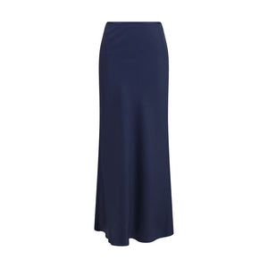 Blue Silk Long Skirt