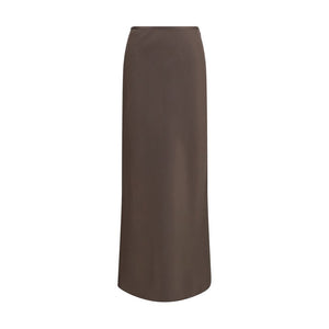 Brown Silk Long Skirt