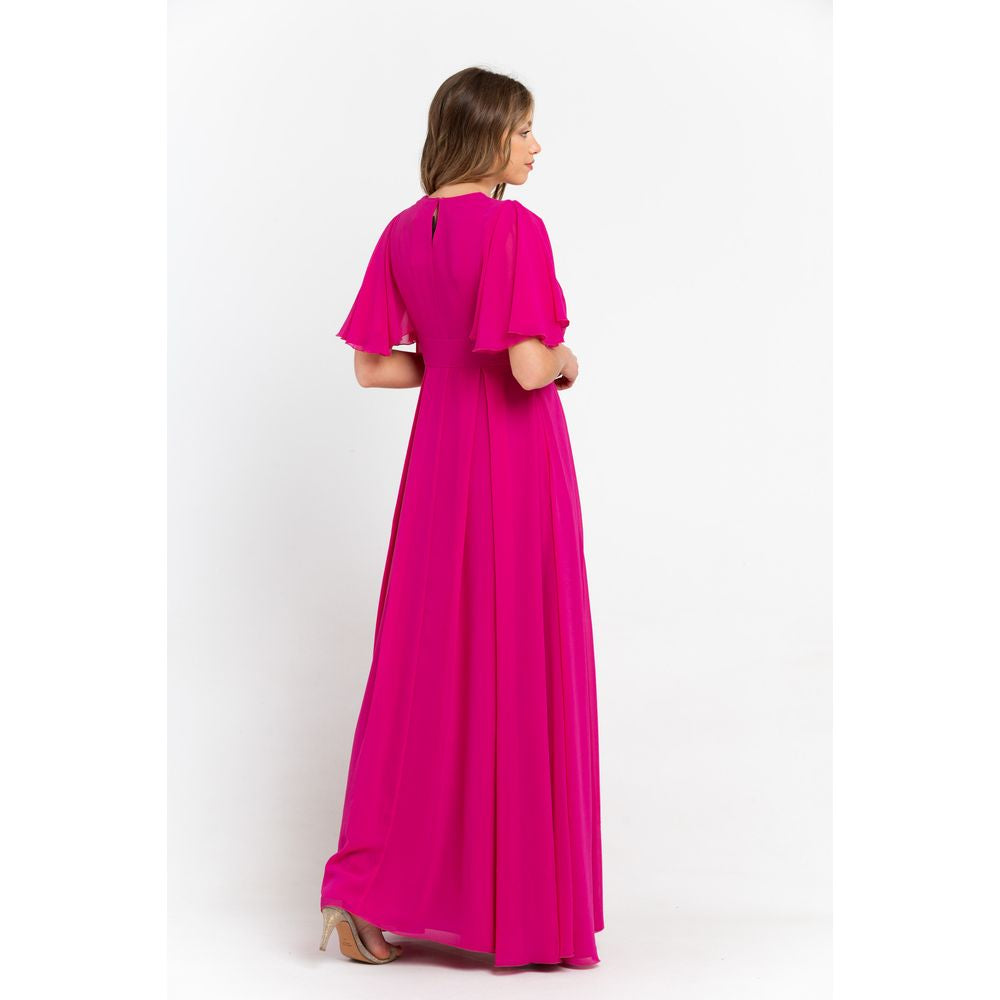 Pink Polyester Women Dress