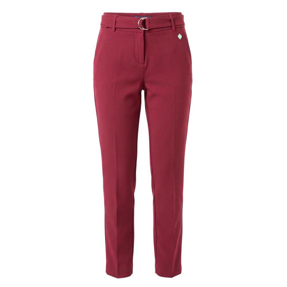 Red Polyester Women Pants