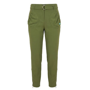 Green Polyester Women Pants