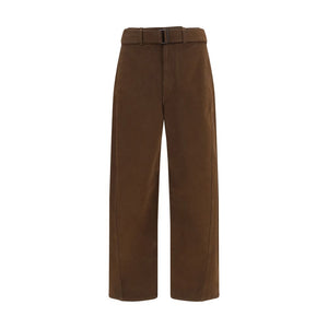 Brown Cotton Casual Pants