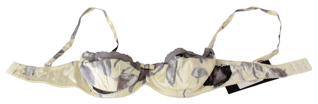 Beige Gray Lace Balconcino Bra Underwear