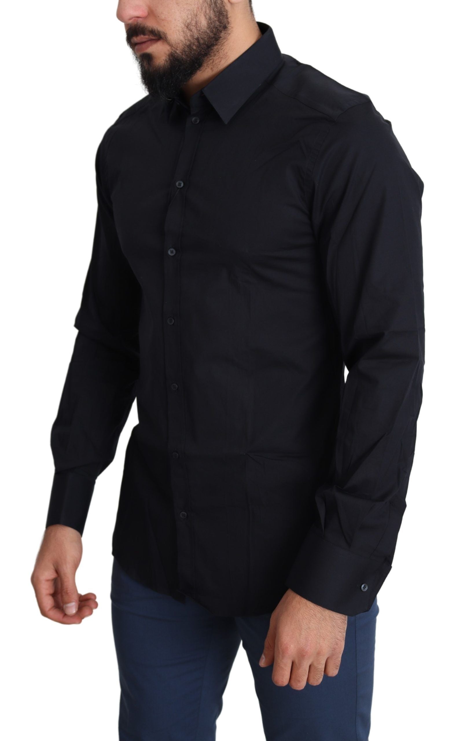 Blue Cotton Formal GOLD Dress Shirt