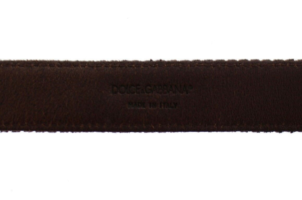 Brown Leather Logo Cintura Gürtel Belt