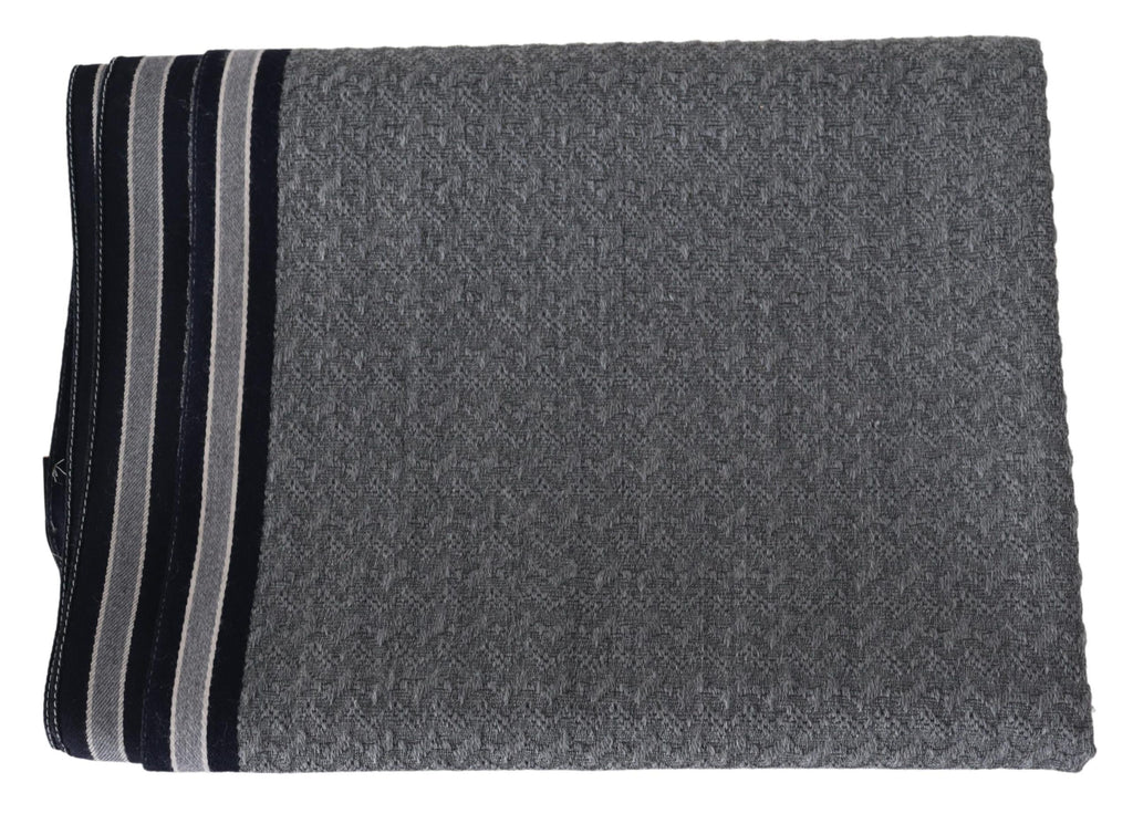 Gray Stripes Pattern 100% Wool Unisex Neck Wrap Scarf