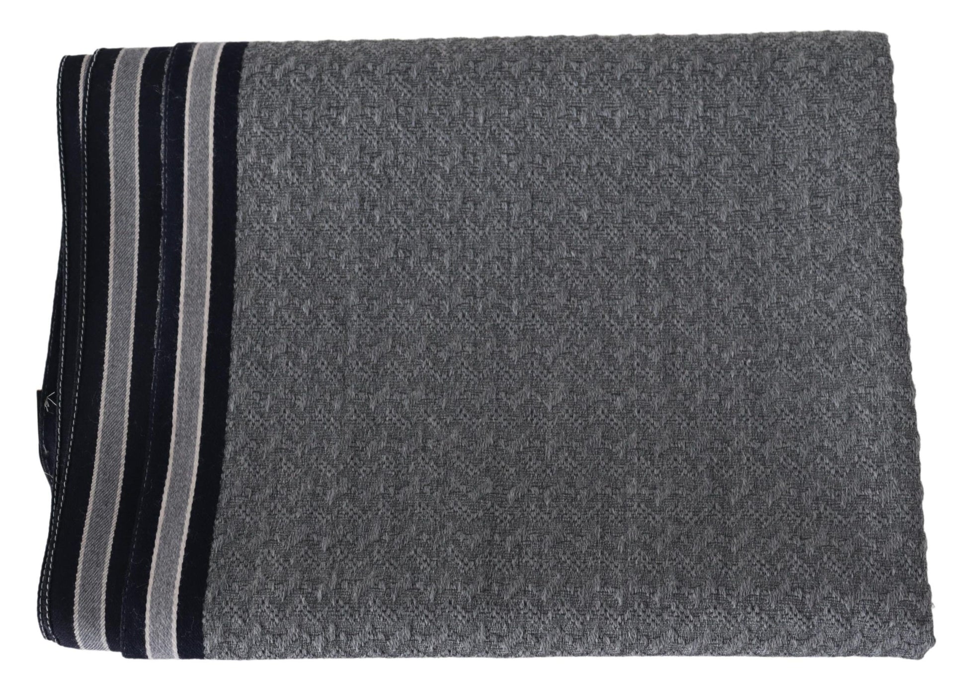 Gray Stripes Pattern 100% Wool Unisex Neck Wrap Scarf