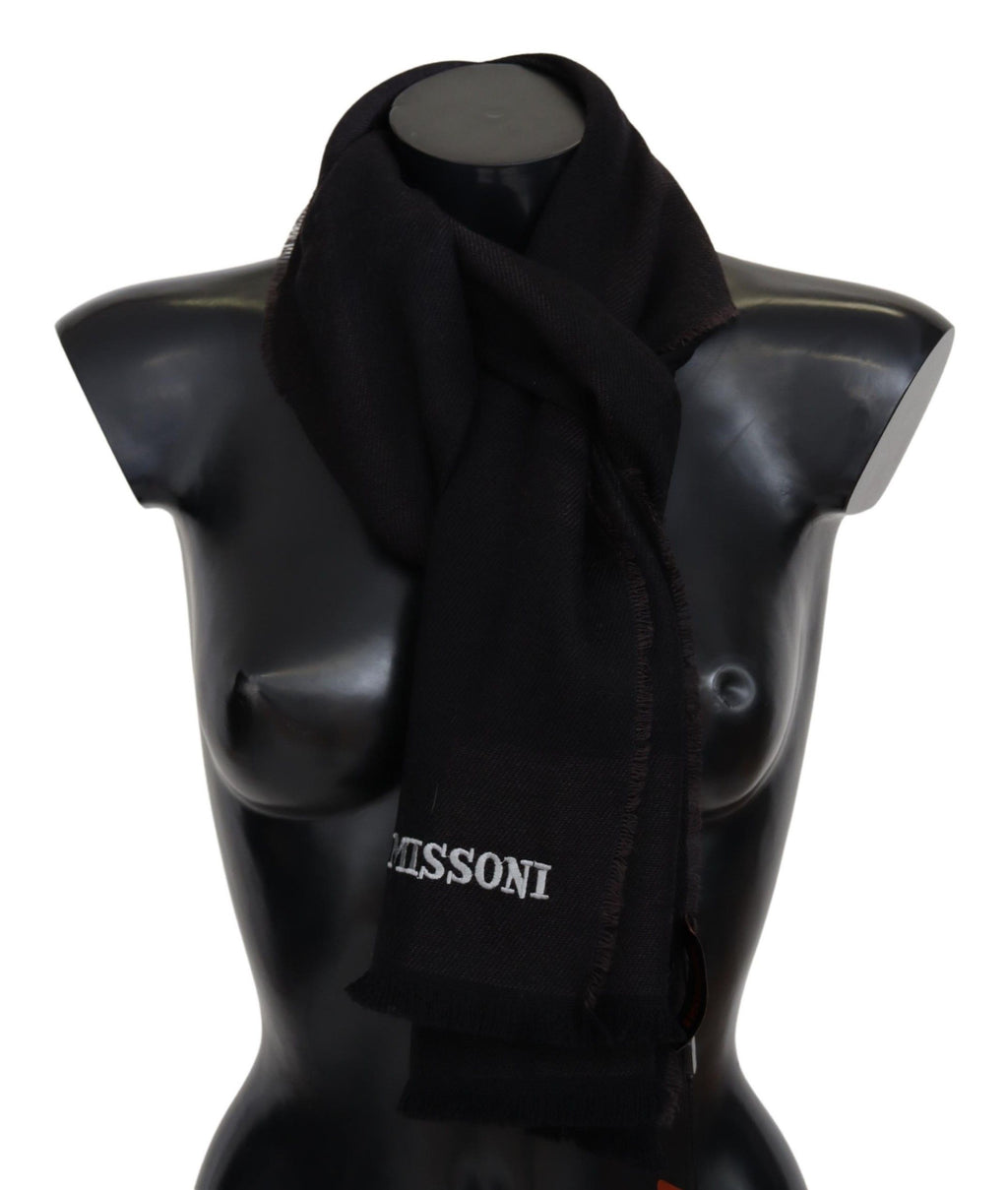 Black 100% Wool Unisex Neck Wrap Scarf