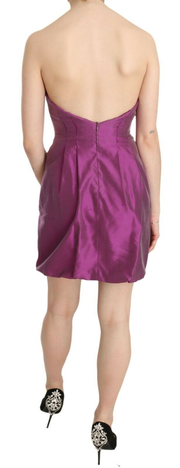 Pink Halter Backless Midi Plain Dress