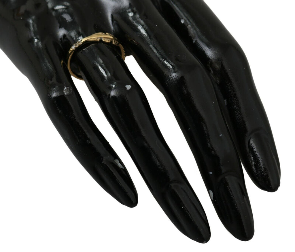 Gold Feather Clear CZ 925 Silver Women