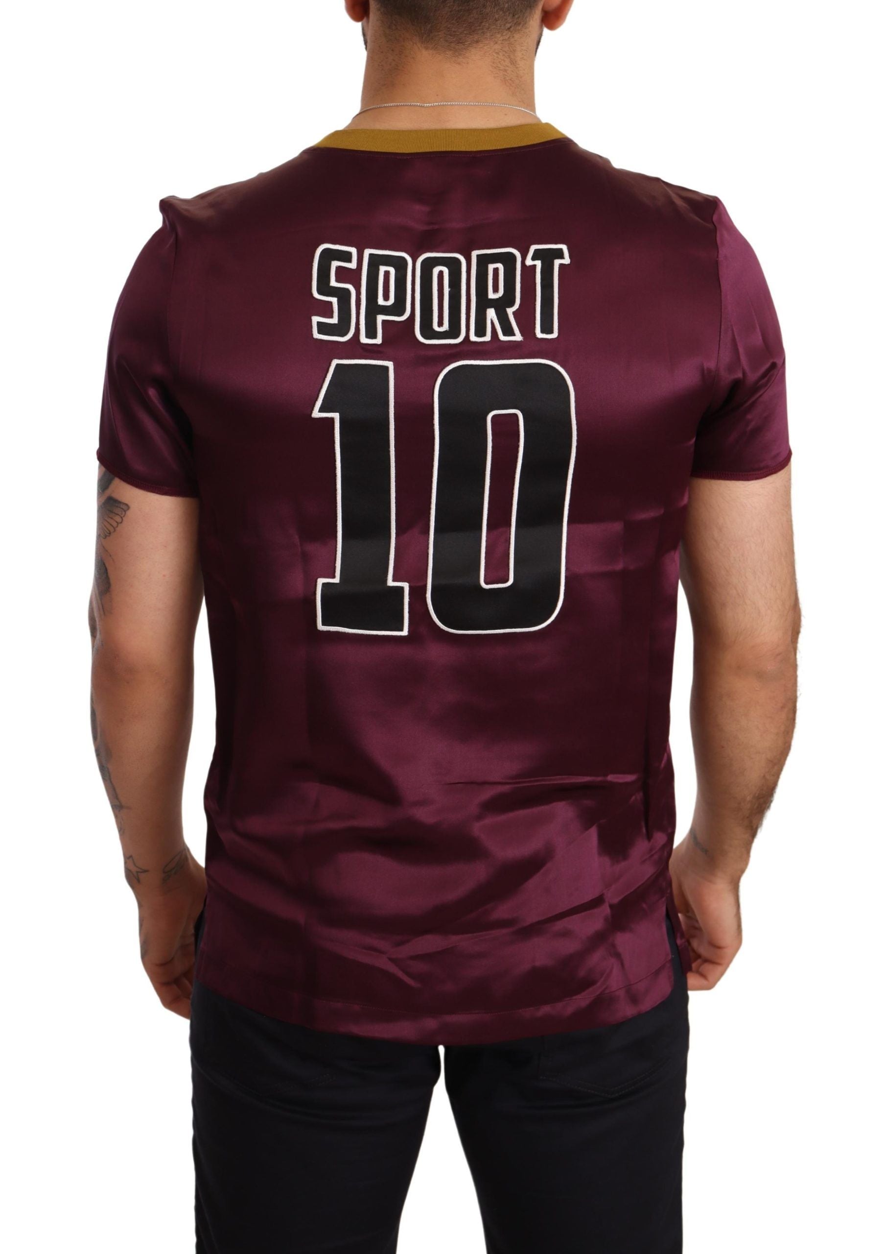 Purple Sport 10 Embroidery Crewneck T-shirt