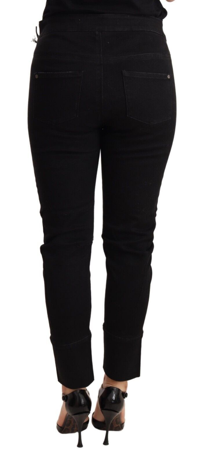Black Low Waist Skinny Slim Trouser Cotton  Jeans