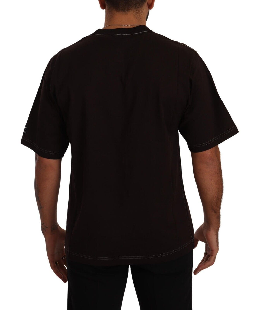 Bordeaux Cotton L-Amore Print Crewneck T-shirt