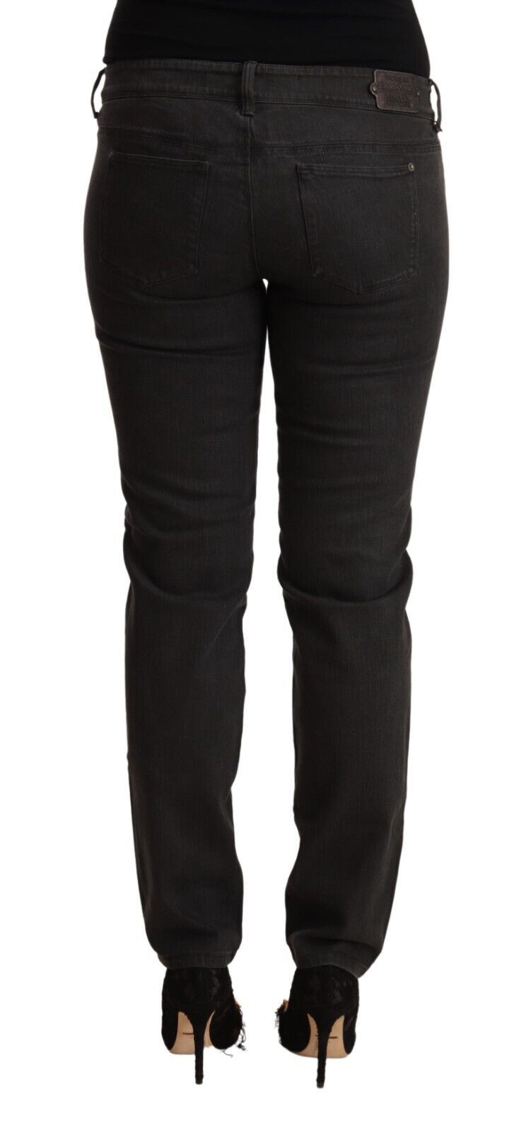 Black Low Waist Skinny Denim Cotton Jeans