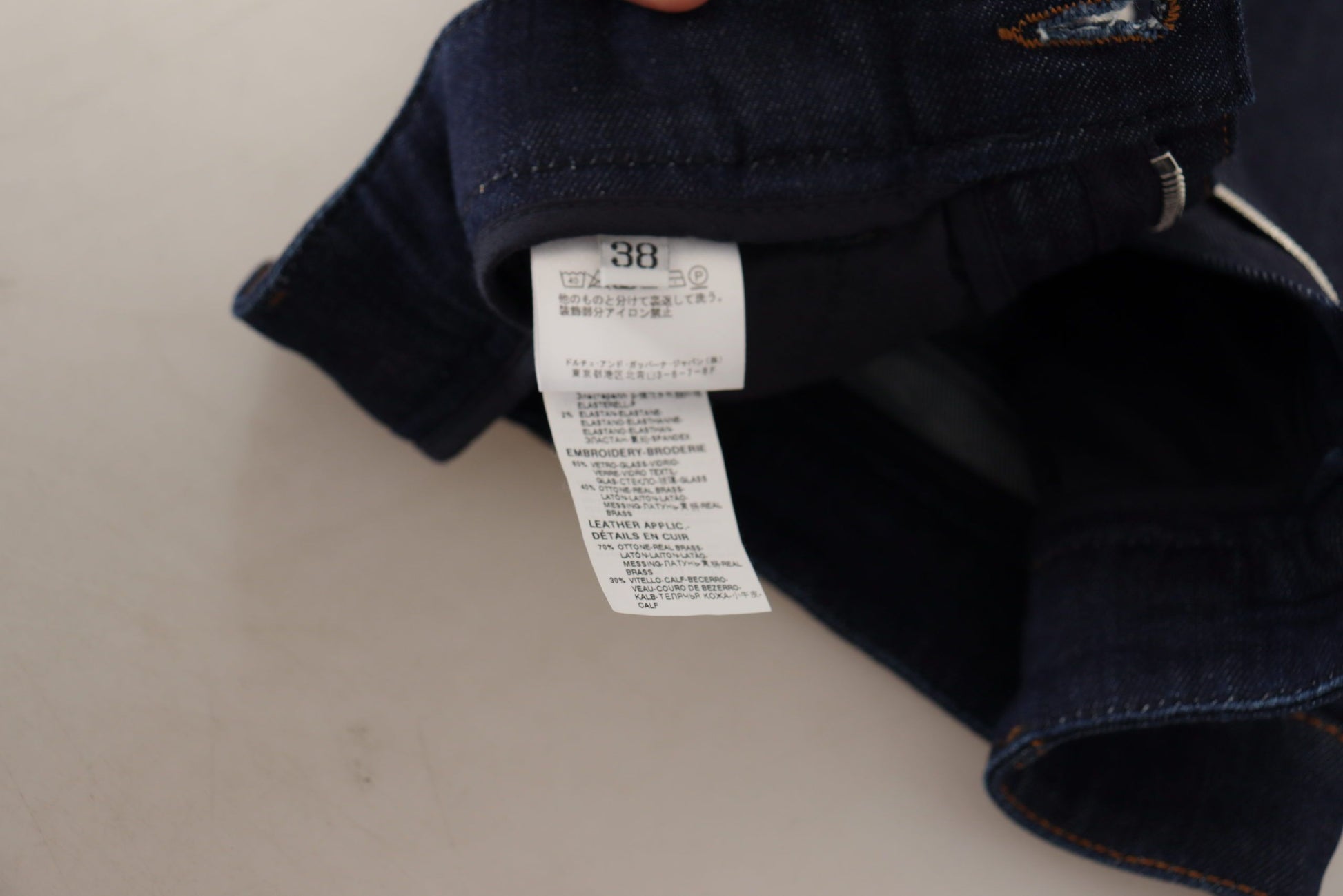 Blue Denim Stretch Crystal Hot Pants Shorts