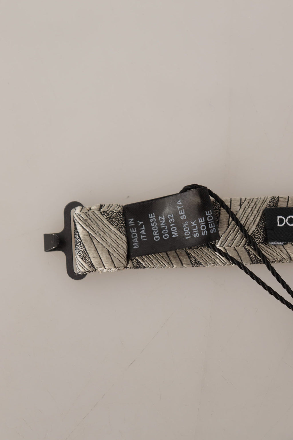 Gray 100% Silk Adjustable Neck Papillon Bow Tie