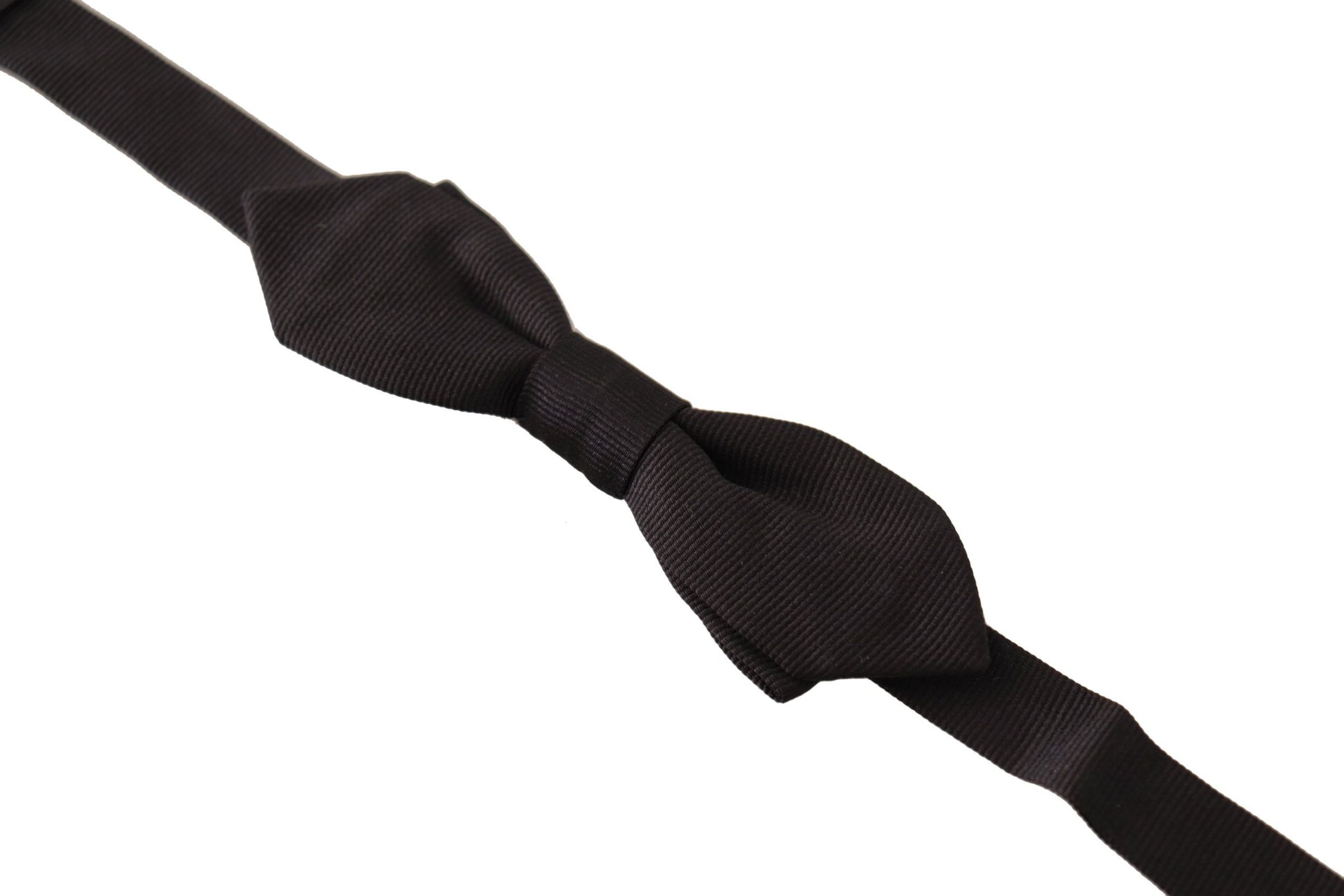 Black Solid 100% Silk Adjustable Neck Papillon Tie