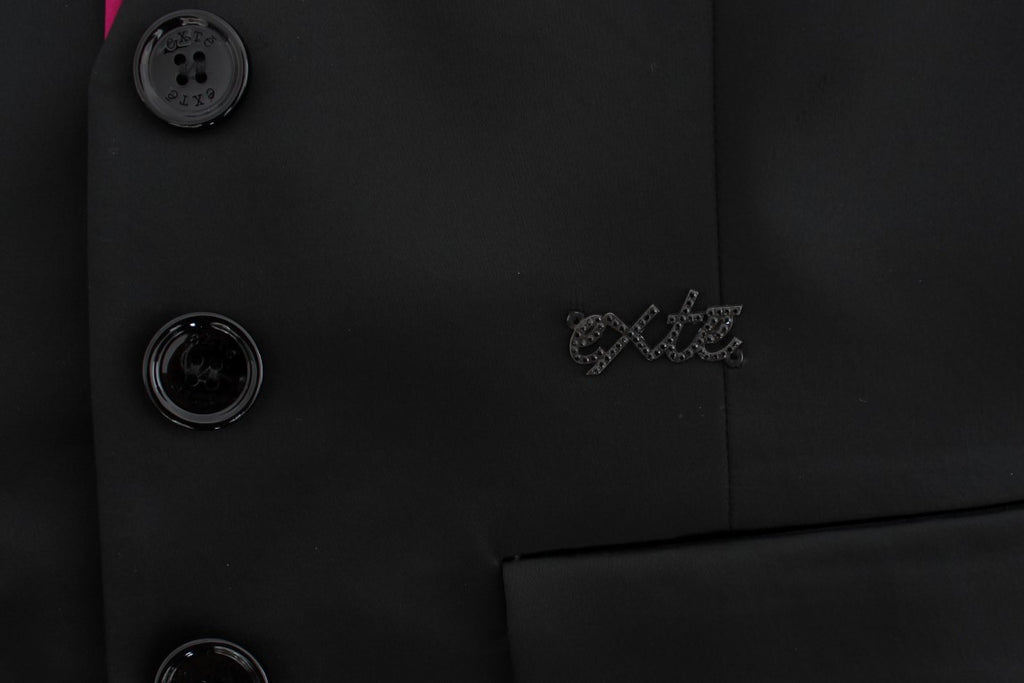 Black Pink Stretch Blazer Jacket