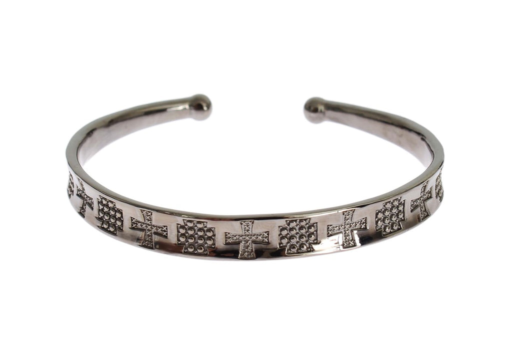 Gray Rhodium 925 Silver Bangle Bracelet