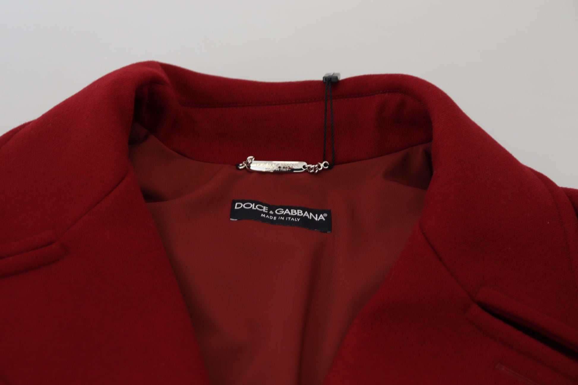 Red Wool Double Breasted Coat Jacket