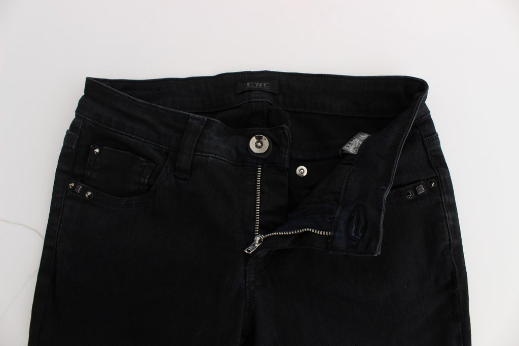 Black Cotton Slim Fit Denim Jeans