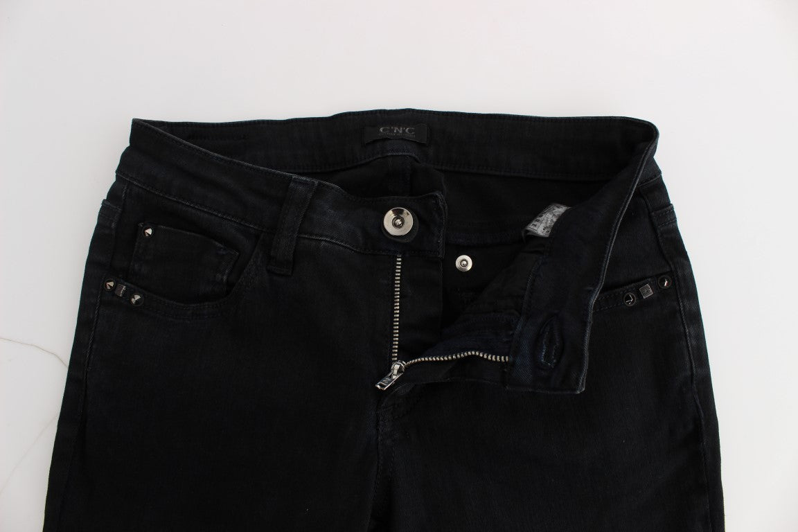 Black Cotton Slim Fit Denim Jeans