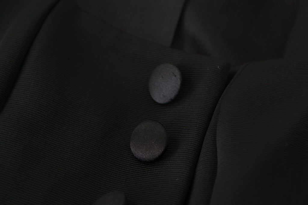 Black Slim Fit Long Sleeves Snap Jacket