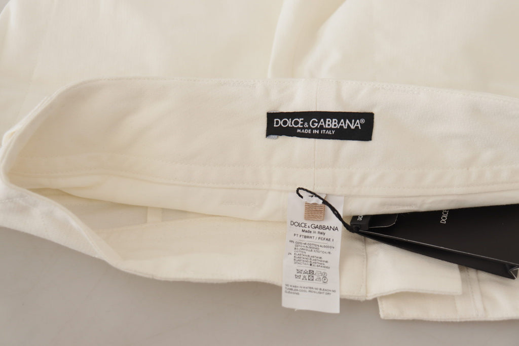 White High Waist Tapered Women Cotton Pants